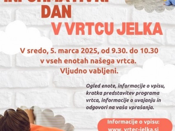 Vpis v vrtec in informativni dan